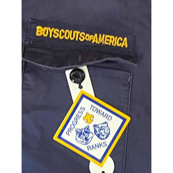 Boys Boy Scouts of America Button Down Shirt L Navy Blue Red - Picture 4 of 7